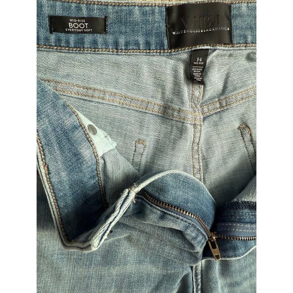 White House Black Market Plus Mid-Rise Everyday Soft Bootcut Jeans Blue Size 14 - Picture 14 of 14